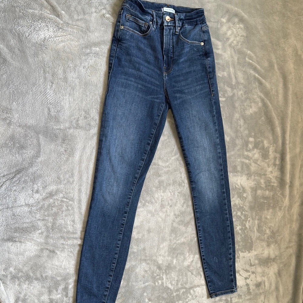Good American Blue Skinny Jeans High-Waisted Stretch